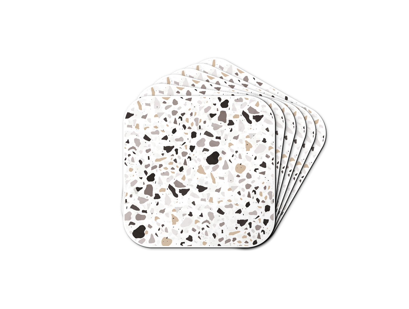 Sada 6 podtáciek v modernom terrazzo vzore